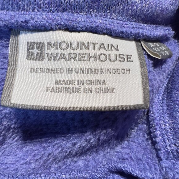 💜Mountain Warehouse  Quarter-button up Sweater cozy purple - Size US 8 - Picture 8 of 13